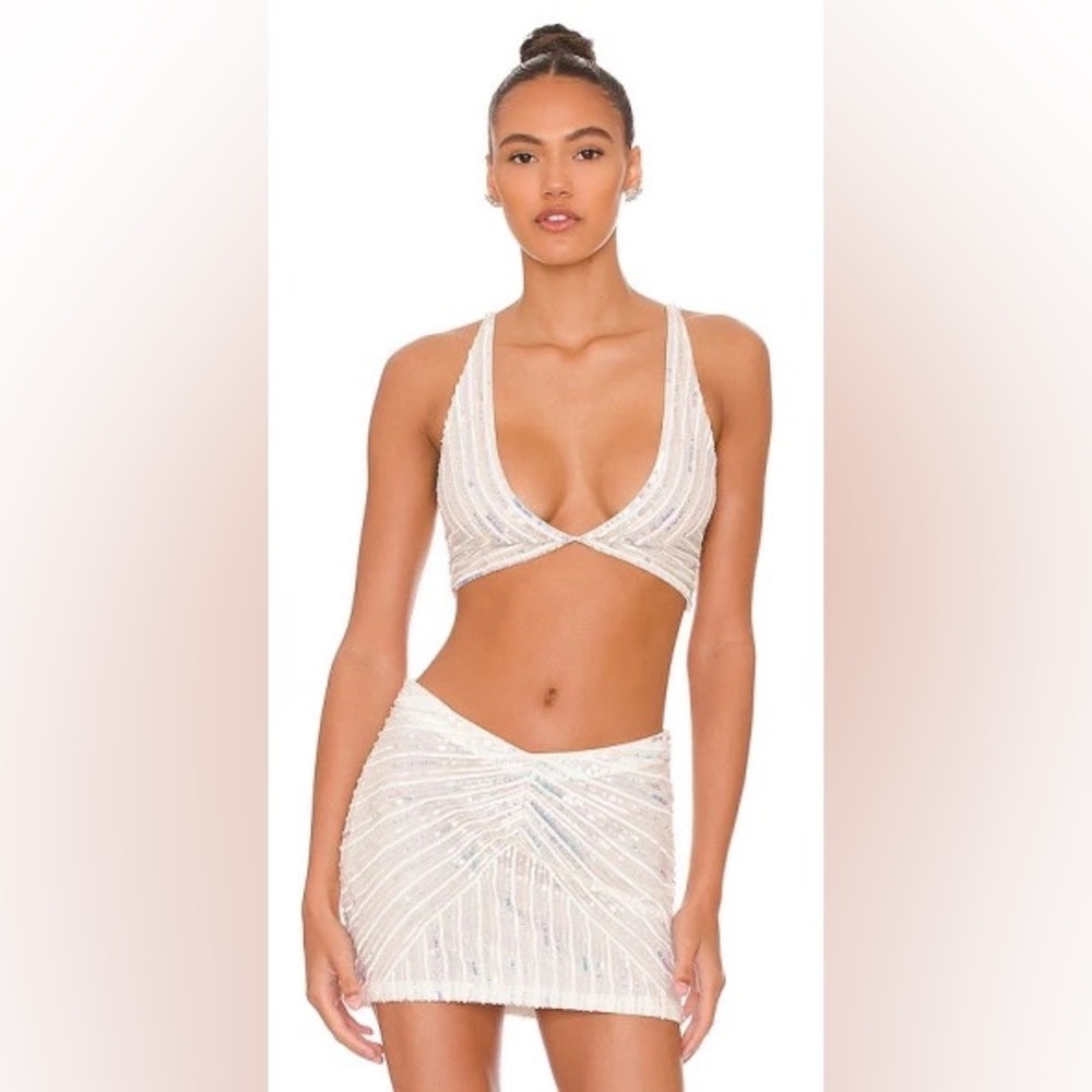 Retrofete Magda Top (S) and Matis Skirt (XS) Sequin Two Piece Set
